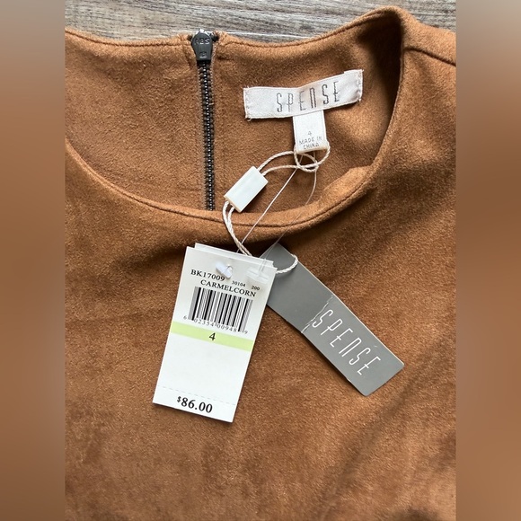 Spense Tan Midi Dress with Studded Hem - Picture 4 of 5